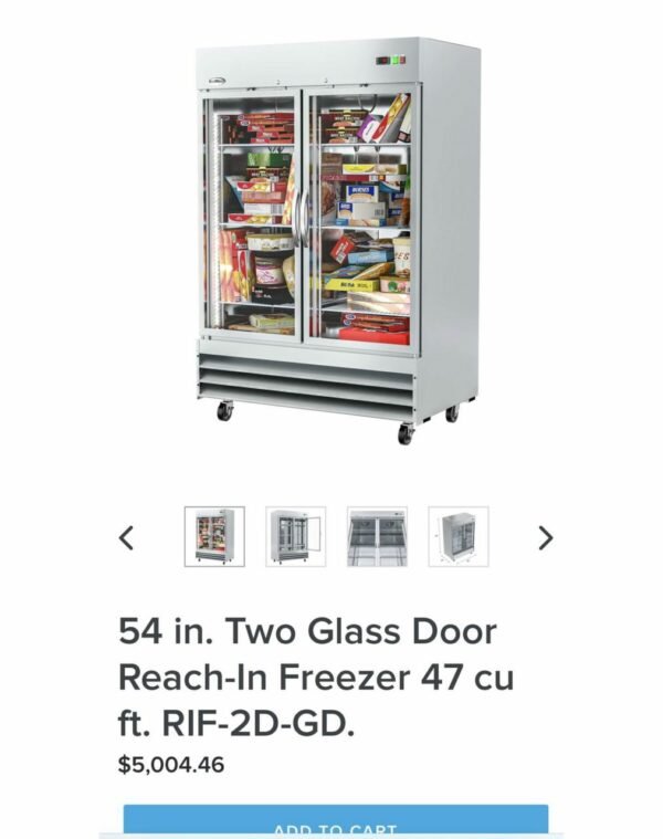 Glass Door Reach-In Freeze